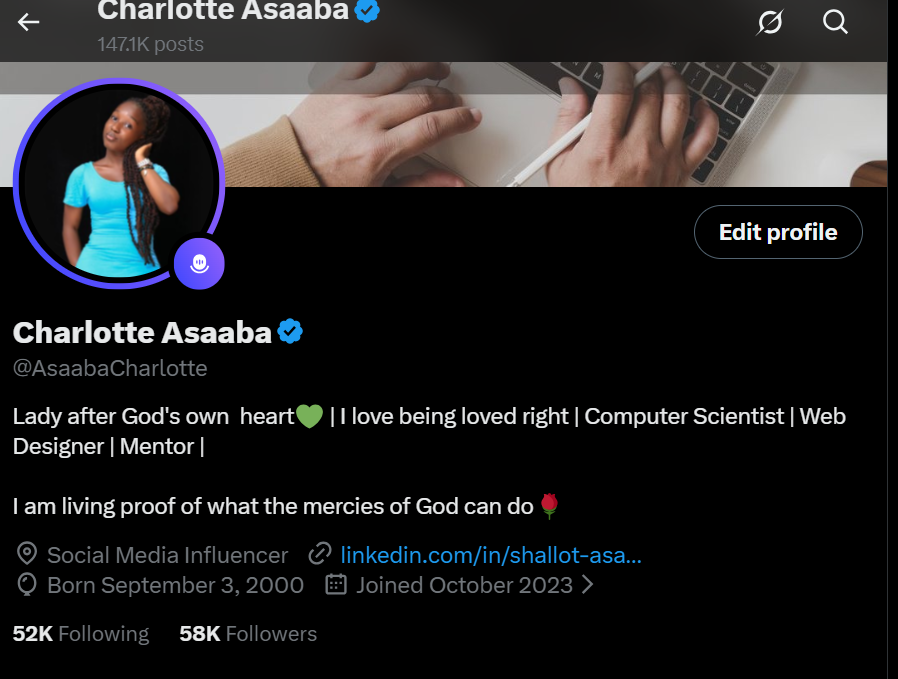 Asaaba Charlotte – Girls in Code on X